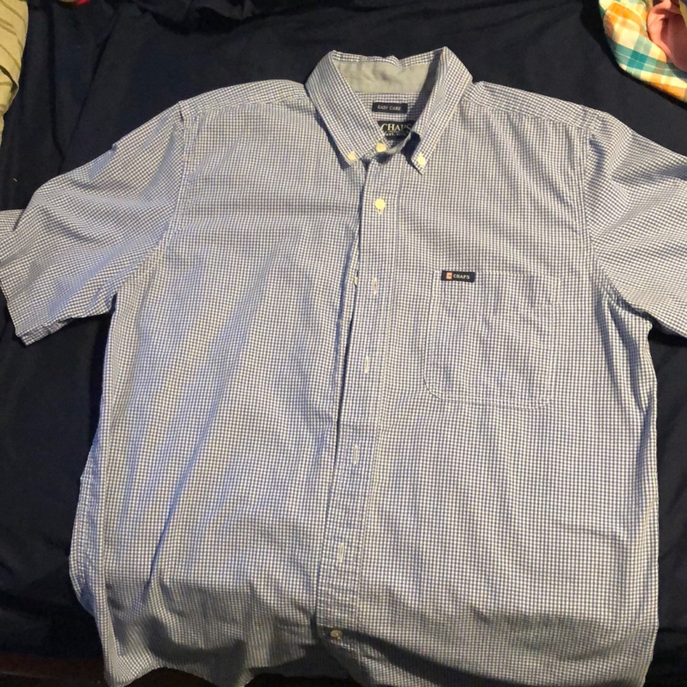 Plaid Chaps Short Sleeved Shirt